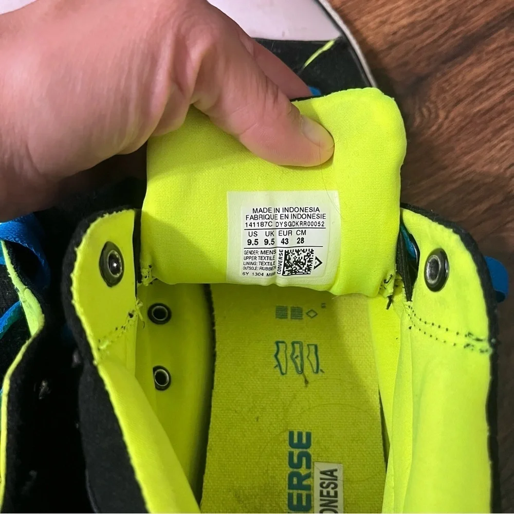 EUC CTAS City Street Black Volt Yellow Lime mid top kicks 9.5